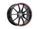 Performance Replicas PR193 Gloss Black with Red Machined 5-Lug Wheel; 18x9; 30mm Offset (05-15 Tacoma)