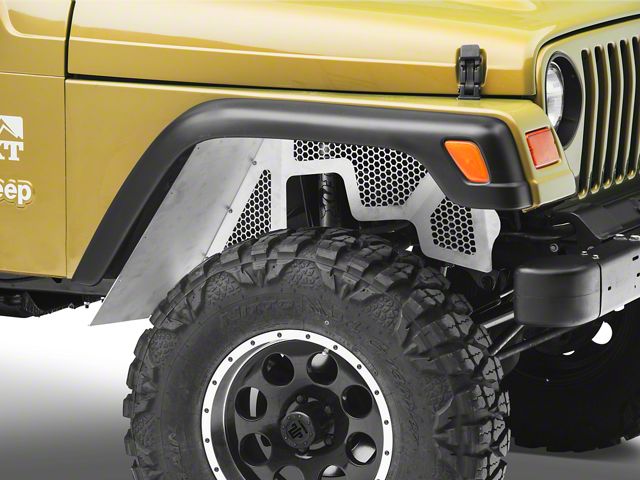 Poison Spyder DeFender XC Vented Inner Fender Kit; Bare Aluminum (97-06 Jeep Wrangler TJ)