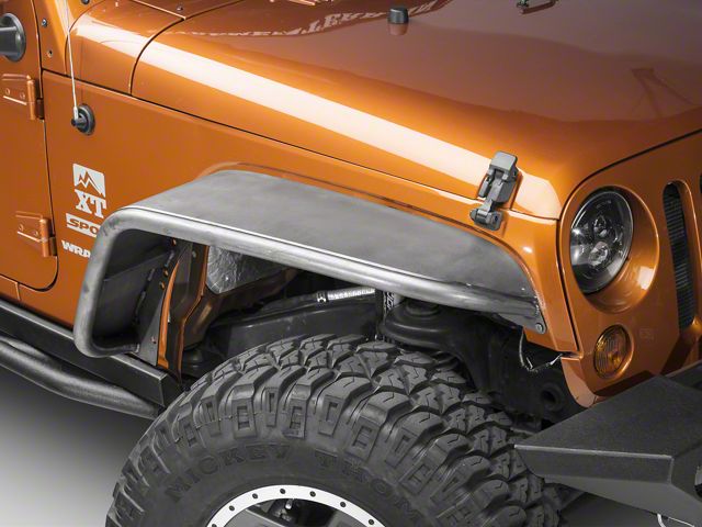 Poison Spyder Crusher Fender Flares; Extra Wide; Bare Steel (07-18 Jeep Wrangler JK)