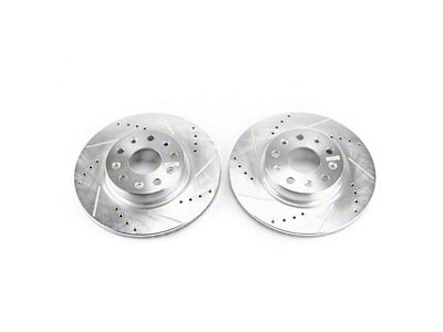 PowerStop Evolution Cross-Drilled and Slotted Rotors; Front Pair (18-25 Jeep Wrangler JL, Excluding 4xe, Rubicon & Sahara)