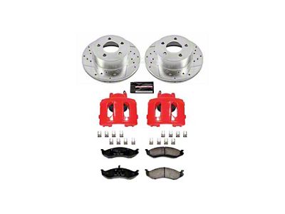 PowerStop Z23 Evolution Sport Brake Rotor, Pad and Caliper Kit; Front (90-98 Jeep Wrangler YJ & TJ; 1999 Jeep Wrangler TJ w/ 3-1/4-Inch Composite Rotors)