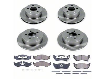 PowerStop OE Replacement Brake Rotor and Pad Kit; Front and Rear (03-06 Jeep Wrangler TJ w/ Rear Disc Brakes)