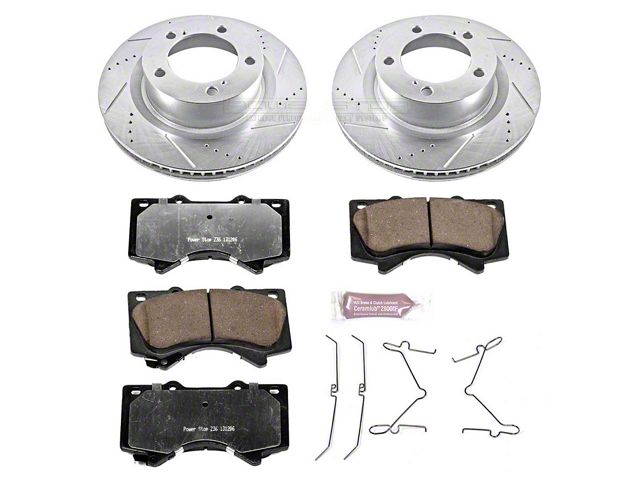 PowerStop Z23 Evolution Sport 5-Lug Brake Rotor and Pad Kit; Front (07-21 Tundra)