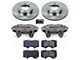 PowerStop OE Replacement 6-Lug Brake Rotor, Pad and Caliper Kit; Front (03-09 4Runner w/ 13.30-Inch Front Rotors)