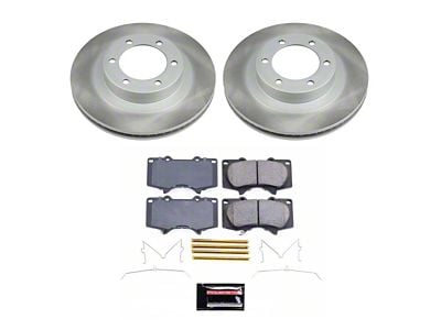 PowerStop Semi-Coated 6-Lug Brake Rotor and Pad Kit; Front (03-09 4Runner w/ 13.30-Inch Front Rotors)