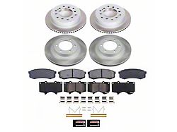 PowerStop Semi-Coated 6-Lug Brake Rotor and Pad Kit; Front and Rear (03-09 4Runner w/ 13.30-Inch Front Rotors)