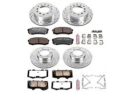 PowerStop Z36 Extreme Truck and Tow 6-Lug Brake Rotor and Pad Kit; Front and Rear (03-09 4Runner w/ 13.30-Inch Front Rotors)