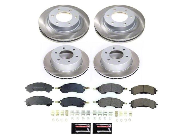 PowerStop Semi-Coated 6-Lug Brake Rotor and Pad Kit; Front and Rear (21-24 Bronco, Excluding Raptor)