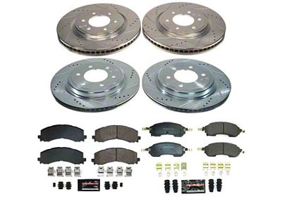 PowerStop Z23 Evolution Sport 6-Lug Brake Rotor and Pad Kit; Front and Rear (22-25 Bronco Raptor)