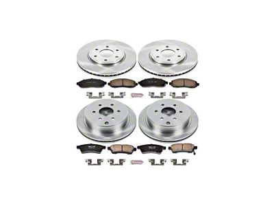 PowerStop OE Replacement 6-Lug Brake Rotor and Pad Kit; Front and Rear (05-15 2.5L Frontier)