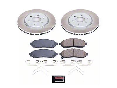 PowerStop Semi-Coated 6-Lug Brake Rotor and Pad Kit; Front (16-24 V6 Frontier)