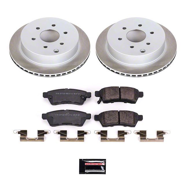 PowerStop Frontier Semi-Coated 6-Lug Brake Rotor and Pad Kit; Rear ...