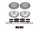 PowerStop Semi-Coated 6-Lug Brake Rotor and Pad Kit; Front and Rear (05-15 V6 Frontier)