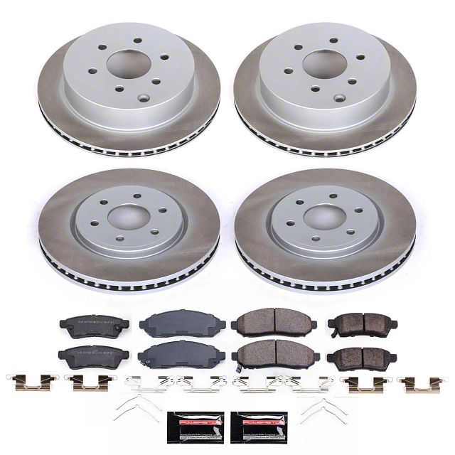 PowerStop Frontier Semi-Coated 6-Lug Brake Rotor and Pad Kit; Front and ...