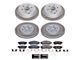 PowerStop Semi-Coated 6-Lug Brake Rotor and Pad Kit; Front and Rear (16-24 V6 Frontier)