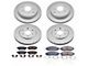 PowerStop Z17 Evolution Plus 6-Lug Brake Rotor and Pad Kit; Front and Rear (16-19 2.5L Frontier)