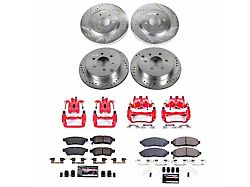 PowerStop Z23 Evolution 6-Lug Brake Rotor, Pad and Caliper Kit; Front and Rear (16-24 V6 Frontier)