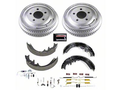 PowerStop OE Replacement Brake Drum and Pad Kit; Rear (92-01 Jeep Cherokee XJ w/ 10-Inch Rear Drums)