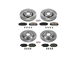 PowerStop OE Replacement Brake Rotor and Pad Kit; Front and Rear (17-23 Jeep Cherokee KL w/ Dual Piston Front Calipers)