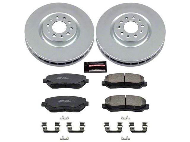 PowerStop Z17 Evolution Plus Brake Rotor and Pad Kit; Front (14-23 Jeep Cherokee KL w/ Single Piston Front Calipers)