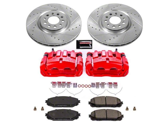 PowerStop Z23 Evolution Brake Rotor, Pad and Caliper Kit; Front (17-23 Jeep Cherokee KL w/ Dual Piston Front Calipers)