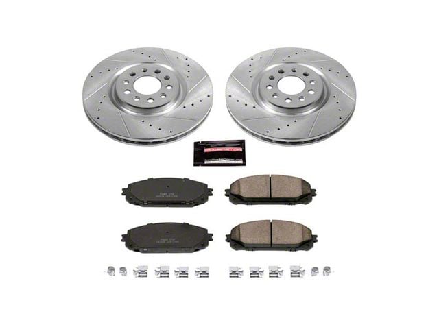 PowerStop Z23 Evolution Sport Brake Rotor and Pad Kit; Front (14-16 Jeep Cherokee KL w/ Dual Piston Front Calipers)