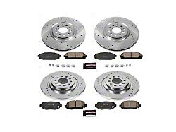 PowerStop Z23 Evolution Sport Brake Rotor and Pad Kit; Front and Rear (14-16 Jeep Cherokee KL w/ Dual Piston Front Calipers)