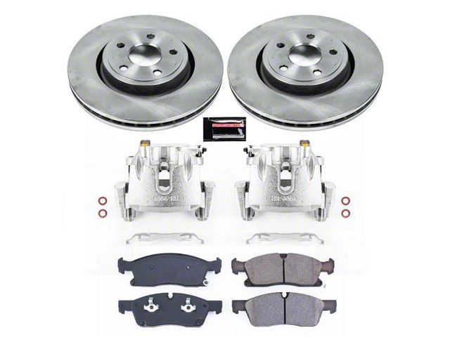 PowerStop OE Replacement Brake Rotor, Pad and Caliper Kit; Front (11-12 Jeep Grand Cherokee WK2 w/ Vented Rear Rotors, Excluding SRT8)