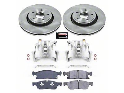 PowerStop OE Replacement Brake Rotor, Pad and Caliper Kit; Front (16-19 Jeep Grand Cherokee WK2 w/ Vented Rear Rotors, Excluding SRT & Trackhawk)