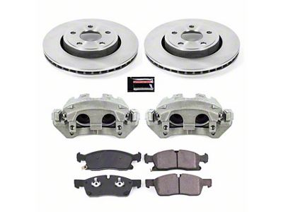 PowerStop OE Replacement Brake Rotor, Pad and Caliper Kit; Front (17-19 Jeep Grand Cherokee WK2 w/ Solid Rear Rotors, Excluding SRT & Trackhawk)