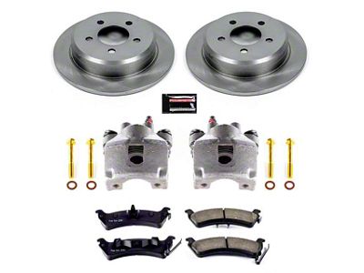 PowerStop OE Replacement Brake Rotor, Pad and Caliper Kit; Rear (95-98 Jeep Grand Cherokee ZJ)