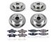 PowerStop OE Replacement Brake Rotor and Pad Kit; Front and Rear (99-02 Jeep Grand Cherokee WJ w/ Teves Calipers)