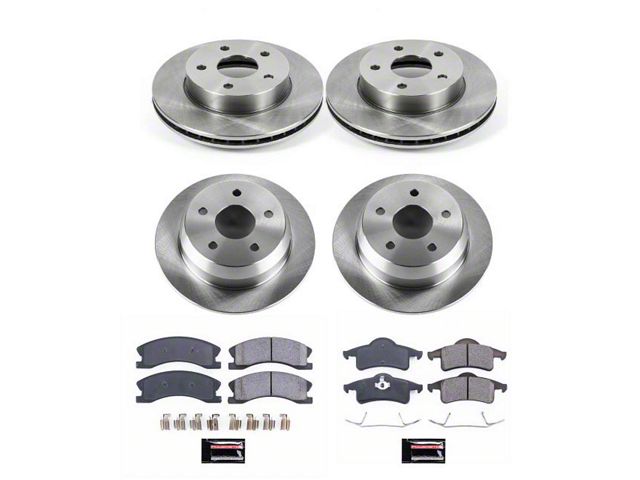 PowerStop OE Replacement Brake Rotor and Pad Kit; Front and Rear (99-02 Jeep Grand Cherokee WJ w/ Akebono Calipers; 03-04 Jeep Grand Cherokee WJ)