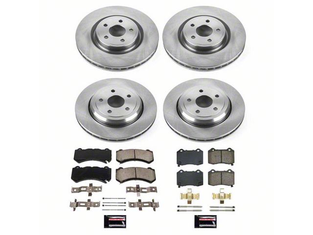 PowerStop OE Replacement Brake Rotor and Pad Kit; Front and Rear (18-20 Jeep Grand Cherokee WK2 SRT w/ 1-Piece Front Rotors)