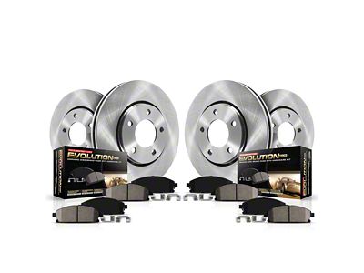PowerStop OE Replacement Brake Rotor and Pad Kit; Front and Rear (2021 Jeep Grand Cherokee WK2 SRT w/ 1-Piece Front Rotors)