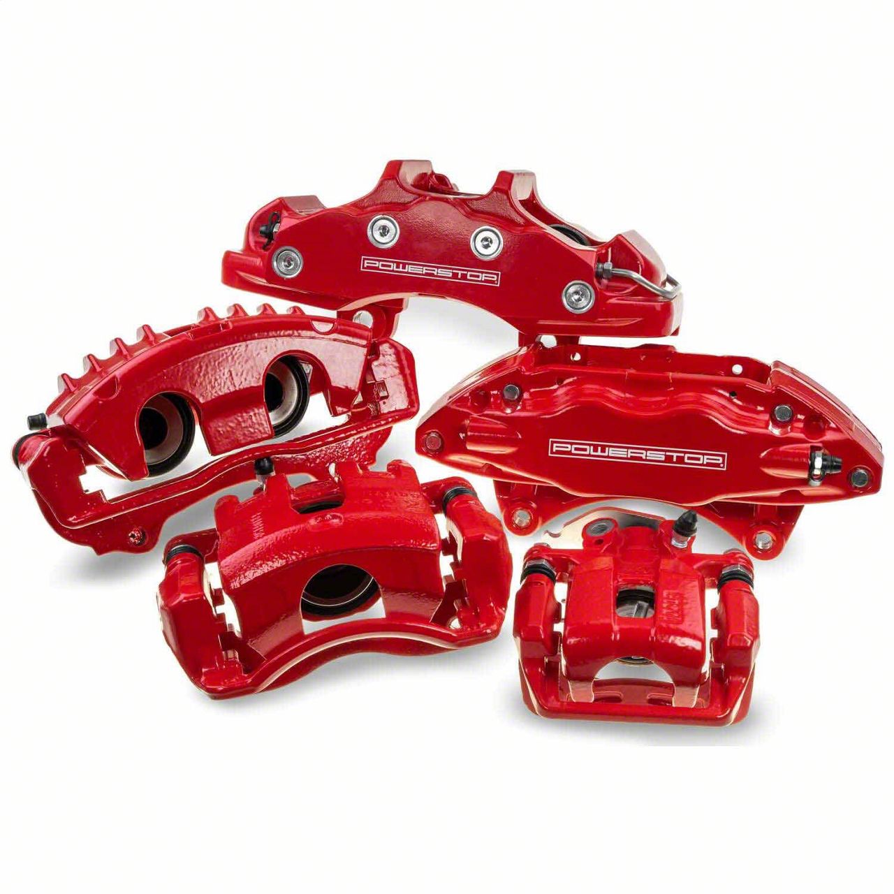 PowerStop Jeep Grand Cherokee Performance Front Brake Calipers; Red ...