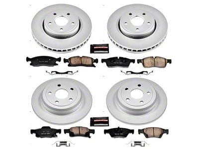 PowerStop Z17 Evolution Plus Brake Rotor and Pad Kit; Front and Rear (11-16 Jeep Grand Cherokee WK2 w/ Solid Rear Rotors, Excluding SRT & SRT8)