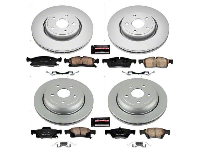 PowerStop Z17 Evolution Plus Brake Rotor and Pad Kit; Front and Rear (11-12 Jeep Grand Cherokee WK2 w/ Vented Rear Rotors, Excluding SRT8)