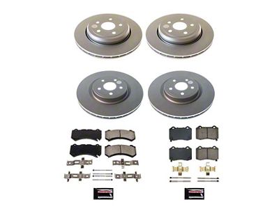 PowerStop Z17 Evolution Plus Brake Rotor and Pad Kit; Front and Rear (18-20 Jeep Grand Cherokee WK2 SRT w/ 1-Piece Front Rotors)