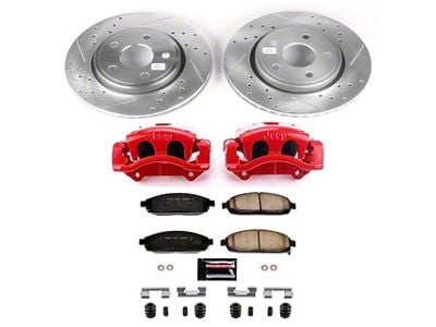 PowerStop Z23 Evolution Brake Rotor, Pad and Caliper Kit; Front (05-10 Jeep Grand Cherokee WK w/ Factory Jeep Logo Calipers, Excluding SRT8)