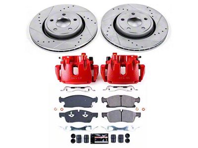 PowerStop Z23 Evolution Brake Rotor, Pad and Caliper Kit; Front (11-12 Jeep Grand Cherokee WK2 w/ Vented Rear Rotors, Excluding SRT8)