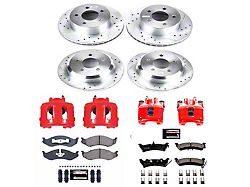 PowerStop Z23 Evolution Brake Rotor, Pad and Caliper Kit; Front and Rear (95-98 Jeep Grand Cherokee ZJ)