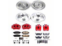 PowerStop Z23 Evolution Brake Rotor, Pad and Caliper Kit; Front and Rear (05-10 Jeep Grand Cherokee WK w/ Factory Jeep Logo Calipers, Excluding SRT8)