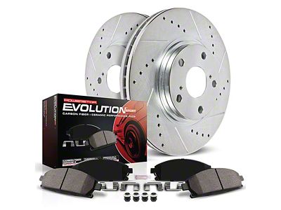 PowerStop Z23 Evolution Brake Rotor and Pad Kit; Front (2021 Jeep Grand Cherokee WK2 SRT w/ 1-Piece Front Rotors)