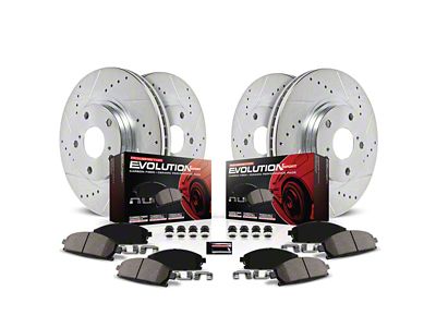 PowerStop Z23 Evolution Brake Rotor and Pad Kit; Front and Rear (2021 Jeep Grand Cherokee WK2 SRT w/ 1-Piece Front Rotors)