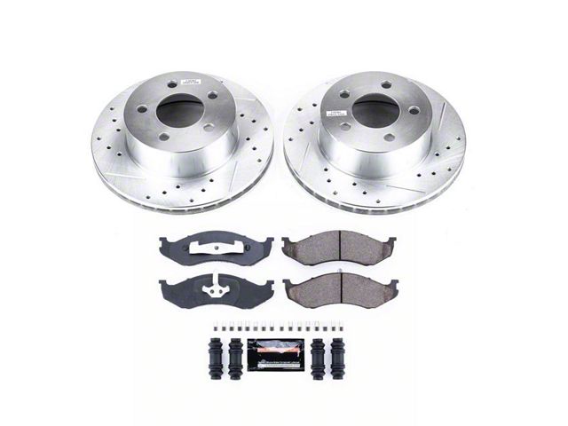 PowerStop Z23 Evolution Sport Brake Rotor and Pad Kit; Front (93-98 Jeep Grand Cherokee ZJ)