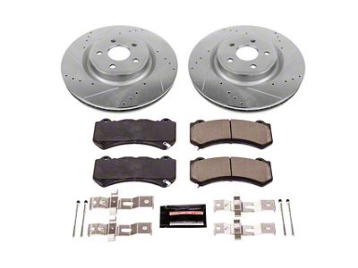 PowerStop Z23 Evolution Sport Brake Rotor and Pad Kit; Front (12-21 Jeep Grand Cherokee WK2 SRT, SRT8, Trackhawk)