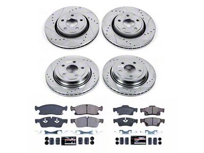 PowerStop Z23 Evolution Sport Brake Rotor and Pad Kit; Front and Rear (11-12 Jeep Grand Cherokee WK2 w/ Vented Rear Rotors, Excluding SRT8)