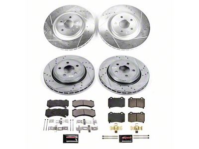 PowerStop Z23 Evolution Sport Brake Rotor and Pad Kit; Front and Rear (18-20 Jeep Grand Cherokee WK2 SRT w/ 1-Piece Front Rotors)
