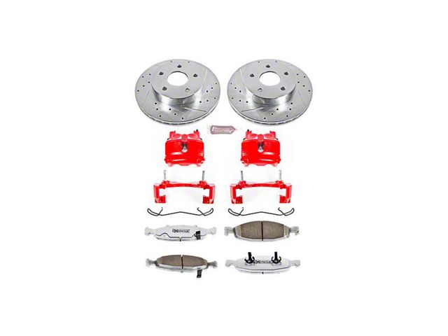 PowerStop Z26 Street Warrior Brake Rotor, Pad and Caliper Kit; Front (99-02 Jeep Grand Cherokee WJ w/ Teves Calipers)